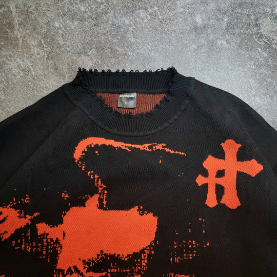 Wings of Protection Orange Knit Sweater