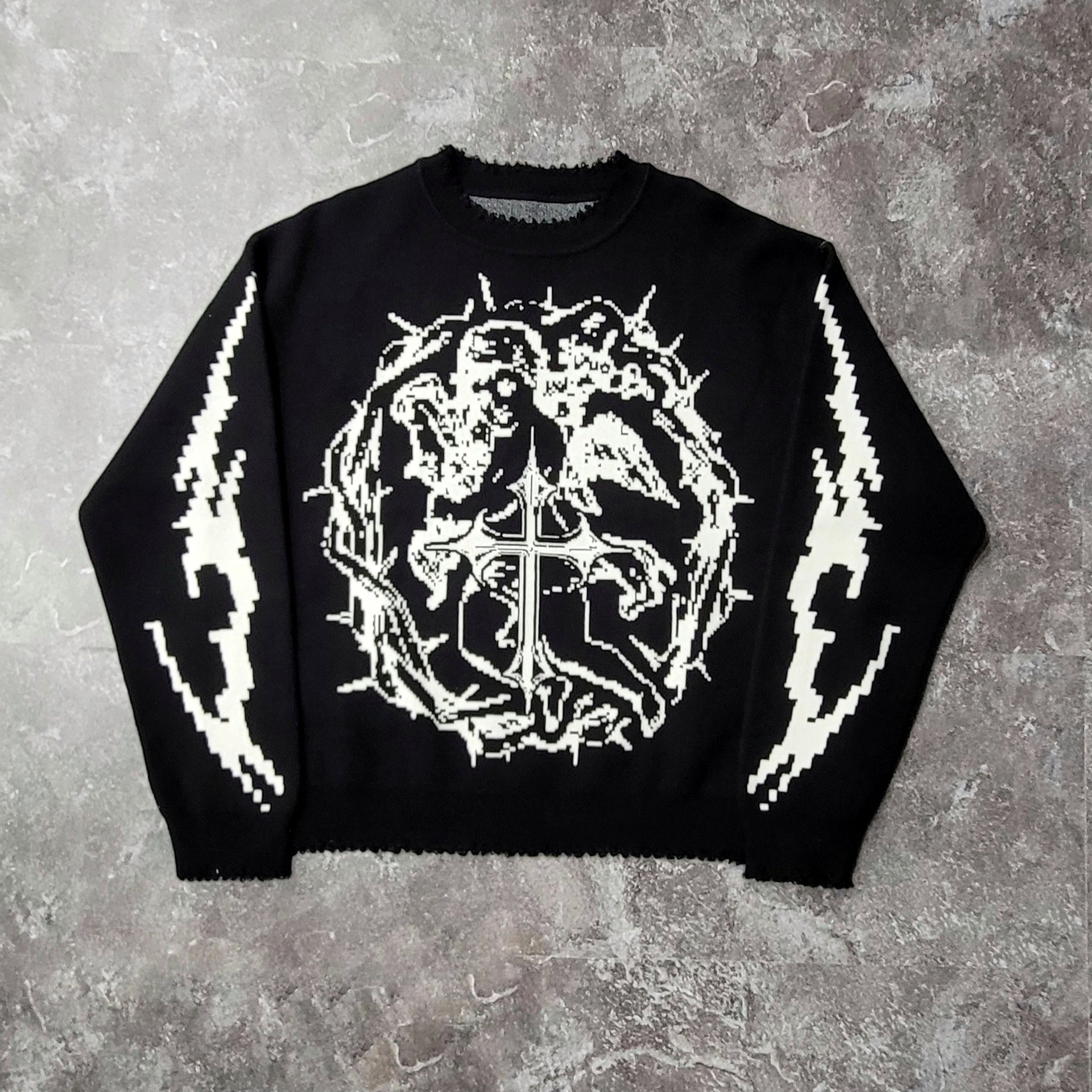 Sacred Symbol Black Knit Sweater