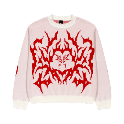 White Crimson Web Knit