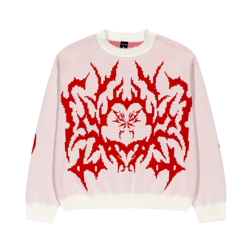 White Crimson Web Knit