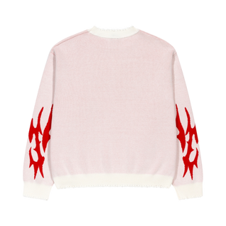 White Crimson Web Knit
