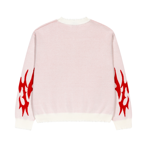 White Crimson Web Knit