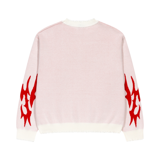 White Crimson Web Knit