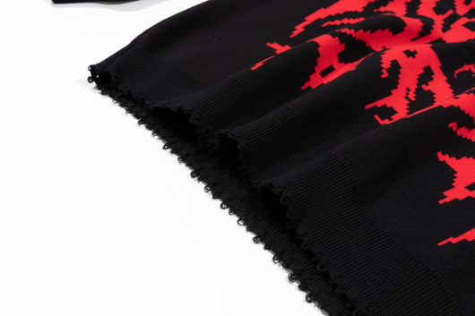 Black Crimson Web Knit