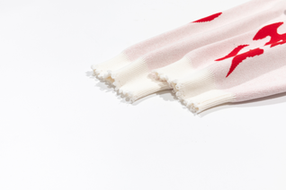 White Crimson Web Knit