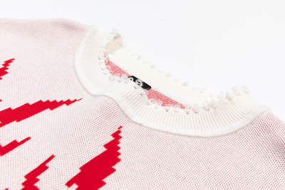 White Crimson Web Knit