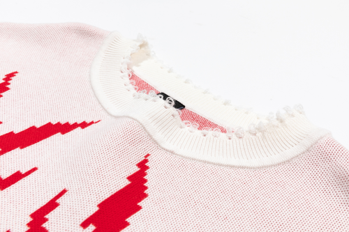 White Crimson Web Knit