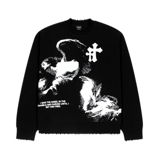 Wings of Protection Black Knit Sweater