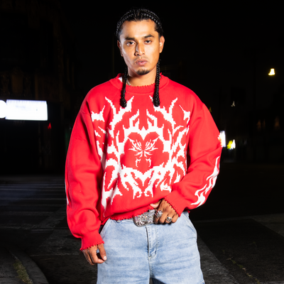 Red Crimson Web Knit