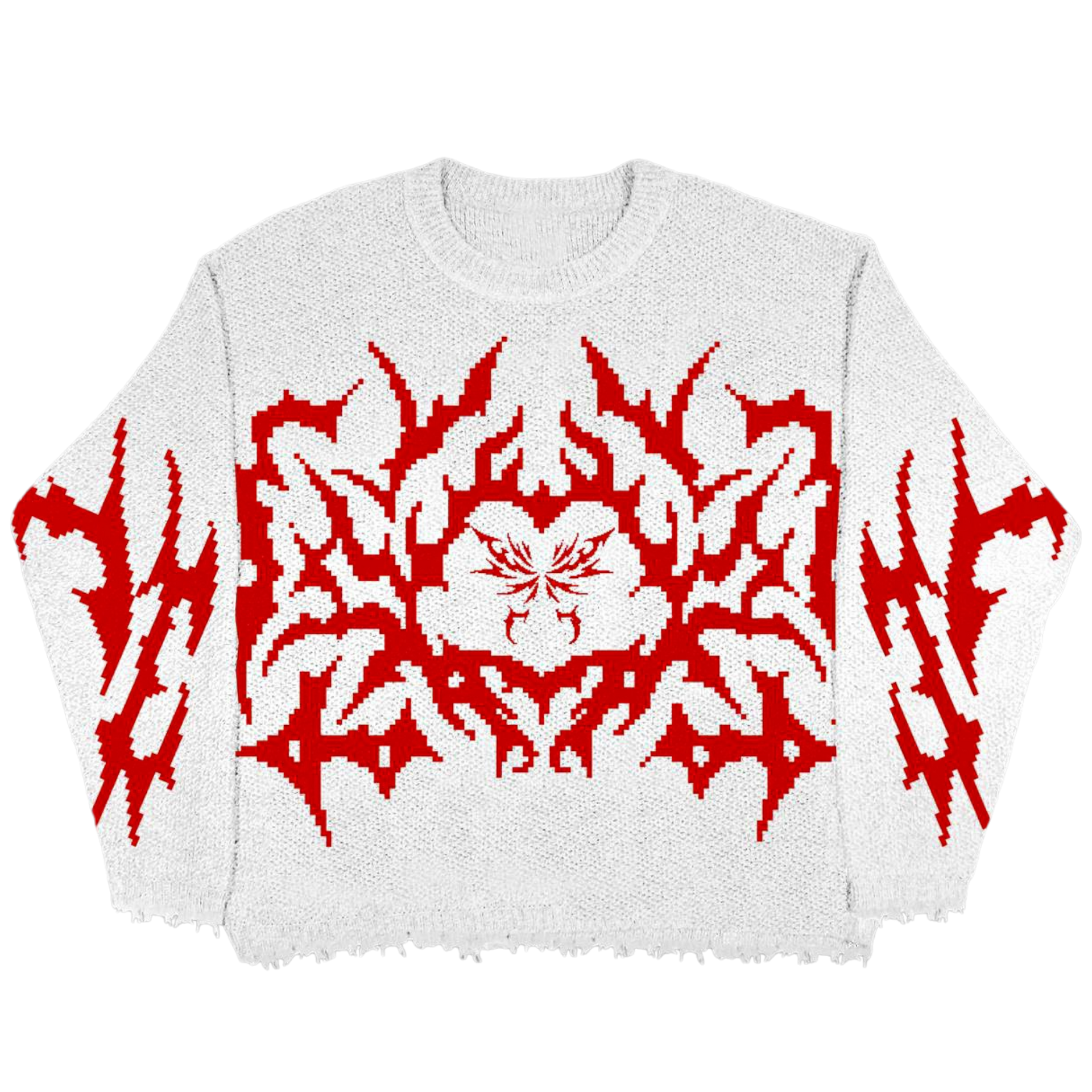 White Crimson Web Knit