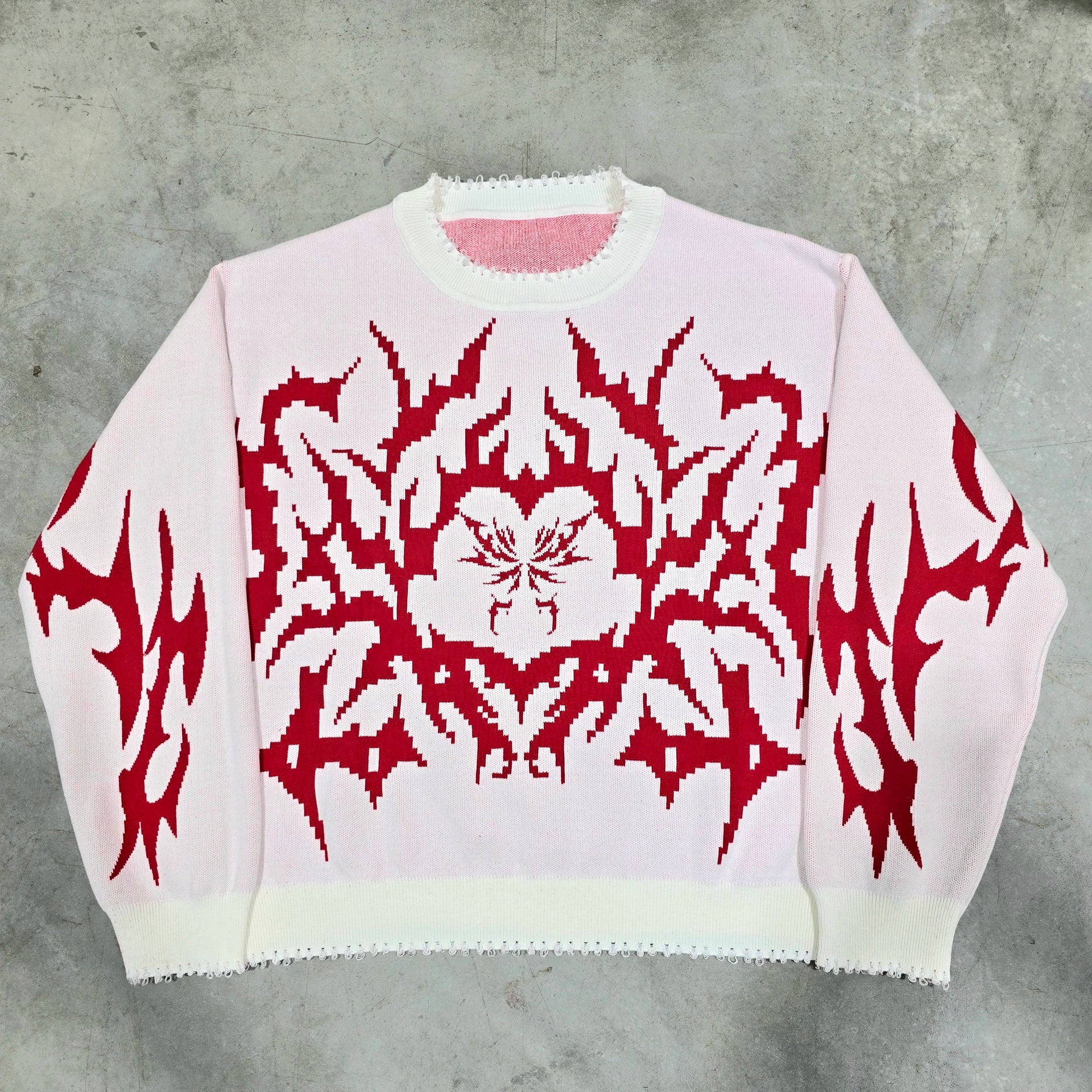 White Crimson Web Knit