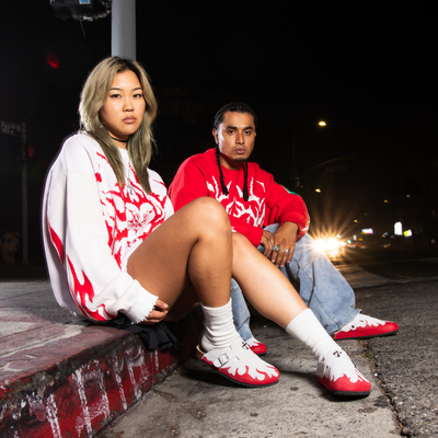 White Crimson Web Knit